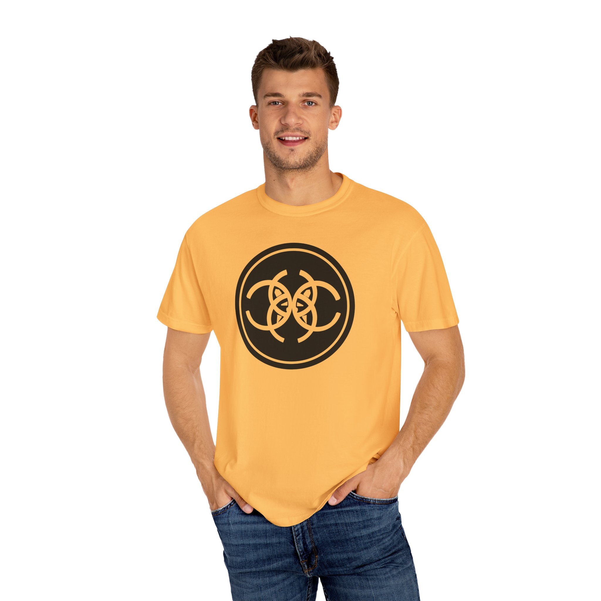 Tribal Dog Logo Tee  Bold White Graphic Streetwear T Shirt