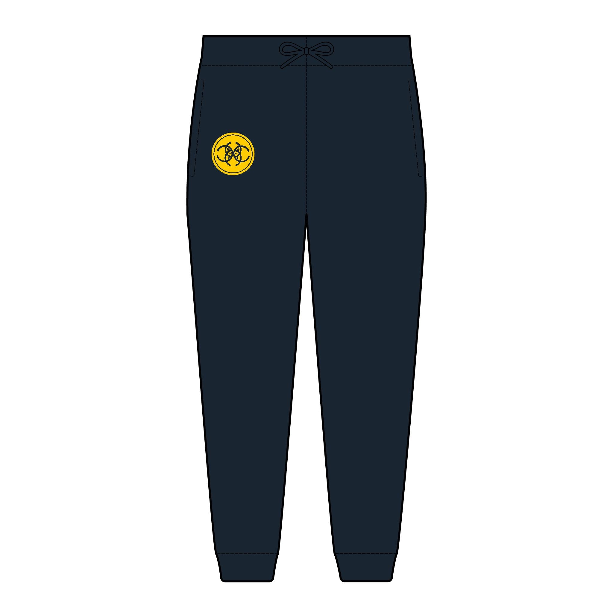 Tribal Dog Fleece Joggers Streetwear Pants, Cozy Sweatpants, Embroidered Loungewear