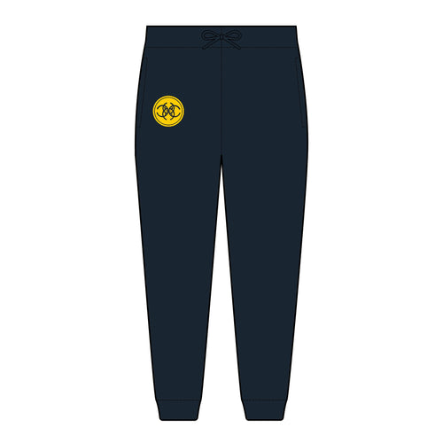 Tribal Dog Fleece Joggers Streetwear Pants, Cozy Sweatpants, Embroidered Loungewear