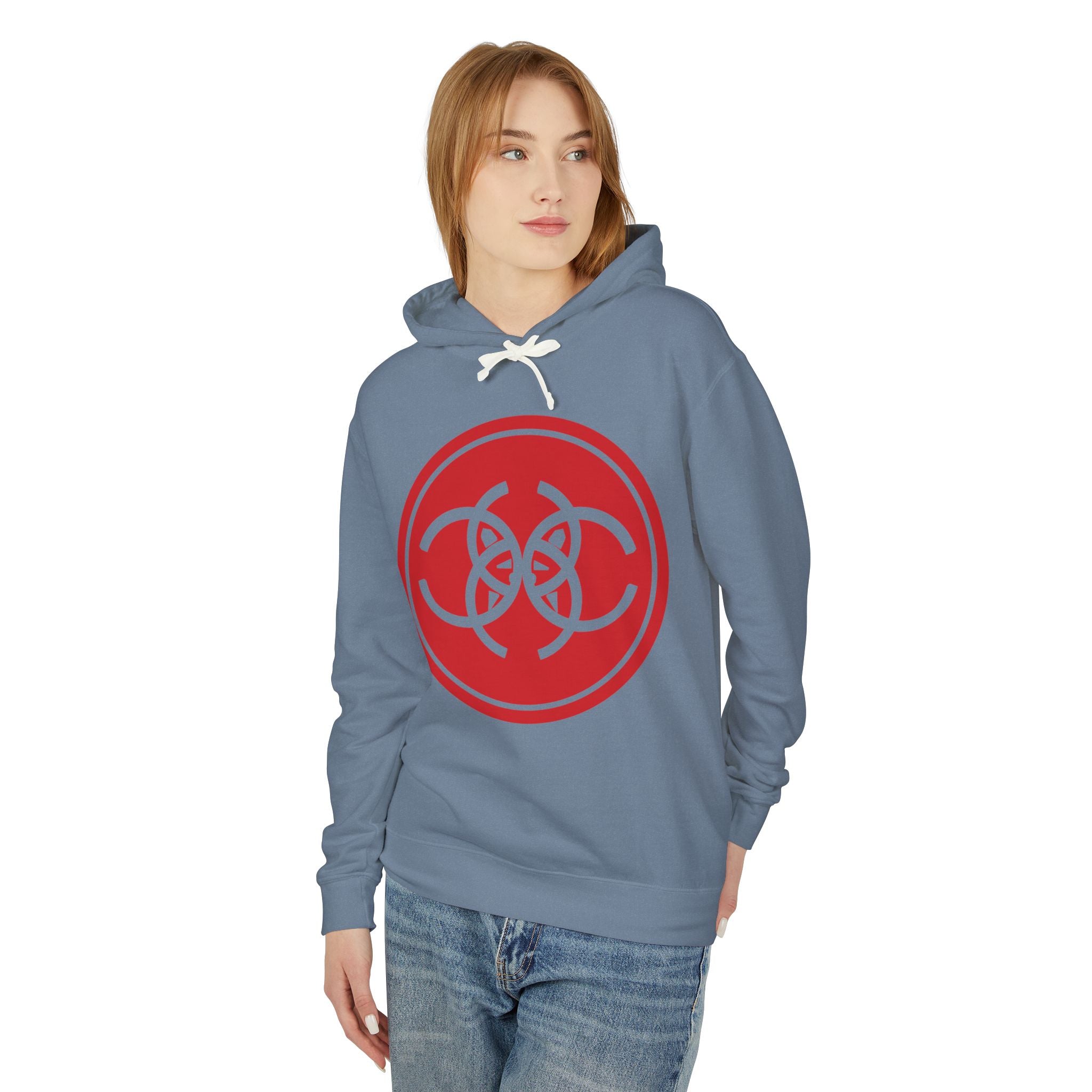 Tribal Dog White Hoodie TDCIRC1 Edition, Lightweight Hooded Sweatshirt