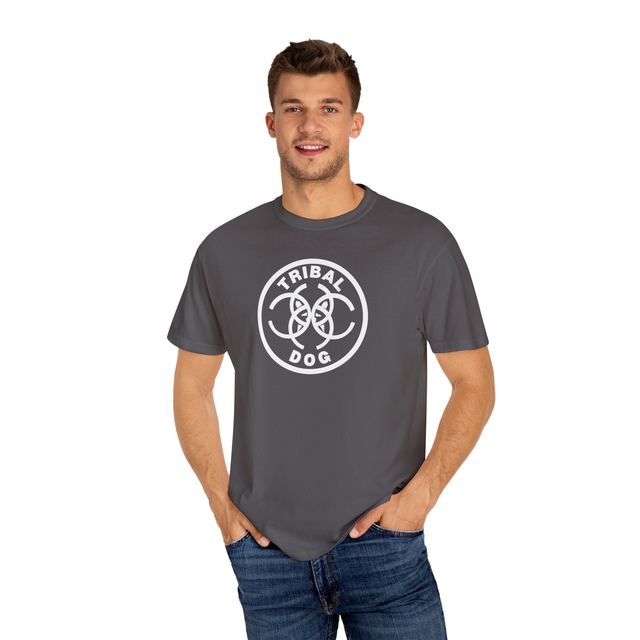 Tribal Dog White T-Shirt – TDCIRC1 Edition- Unique Gift, Everyday Wear, Summer Style, Comfy Layering
