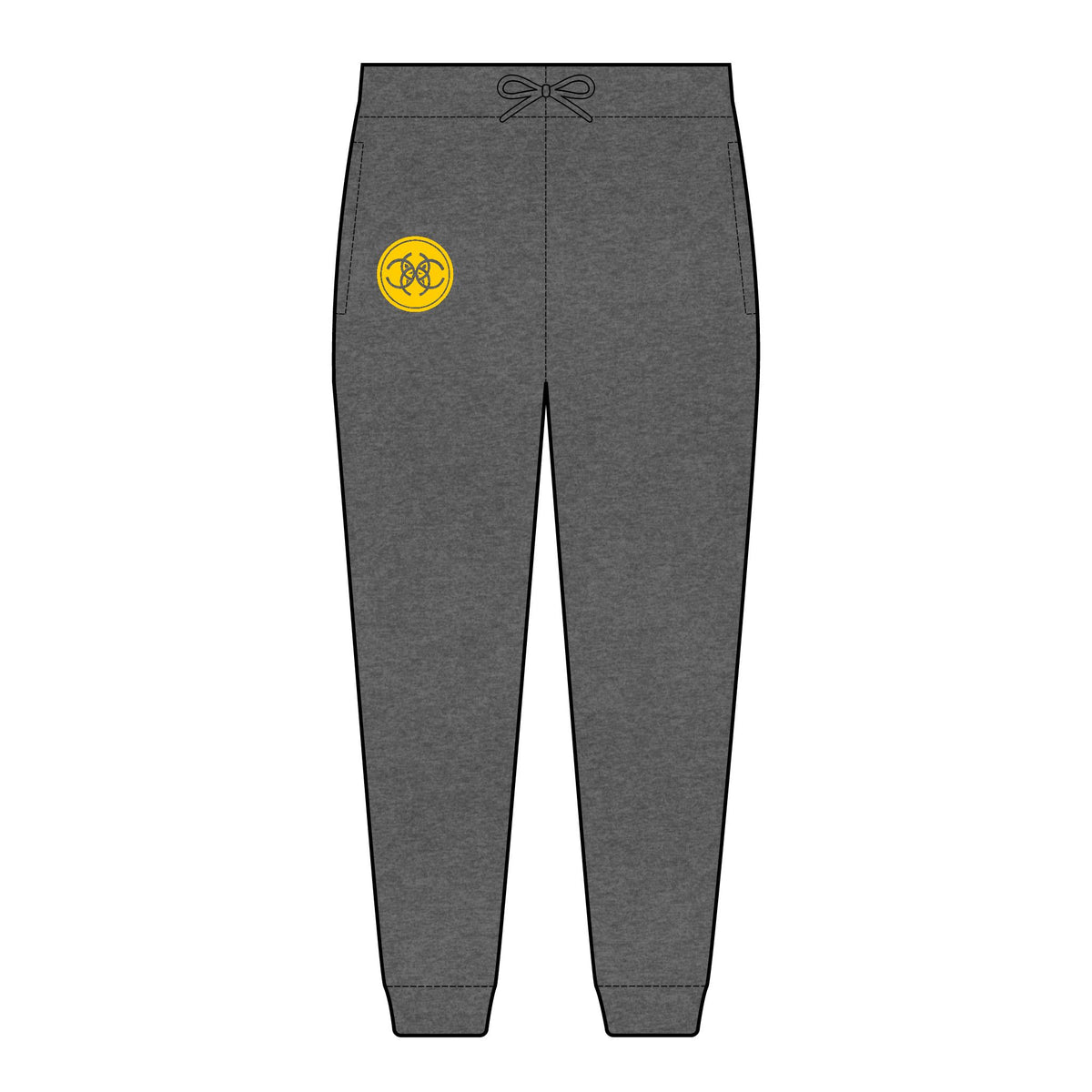 Tribal Dog Fleece Joggers Streetwear Pants, Cozy Sweatpants, Embroidered Loungewear