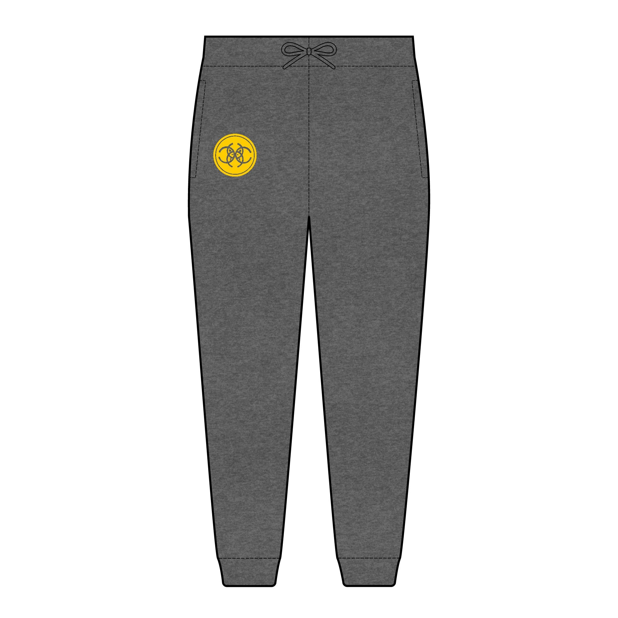 Tribal Dog Fleece Joggers Streetwear Pants, Cozy Sweatpants, Embroidered Loungewear