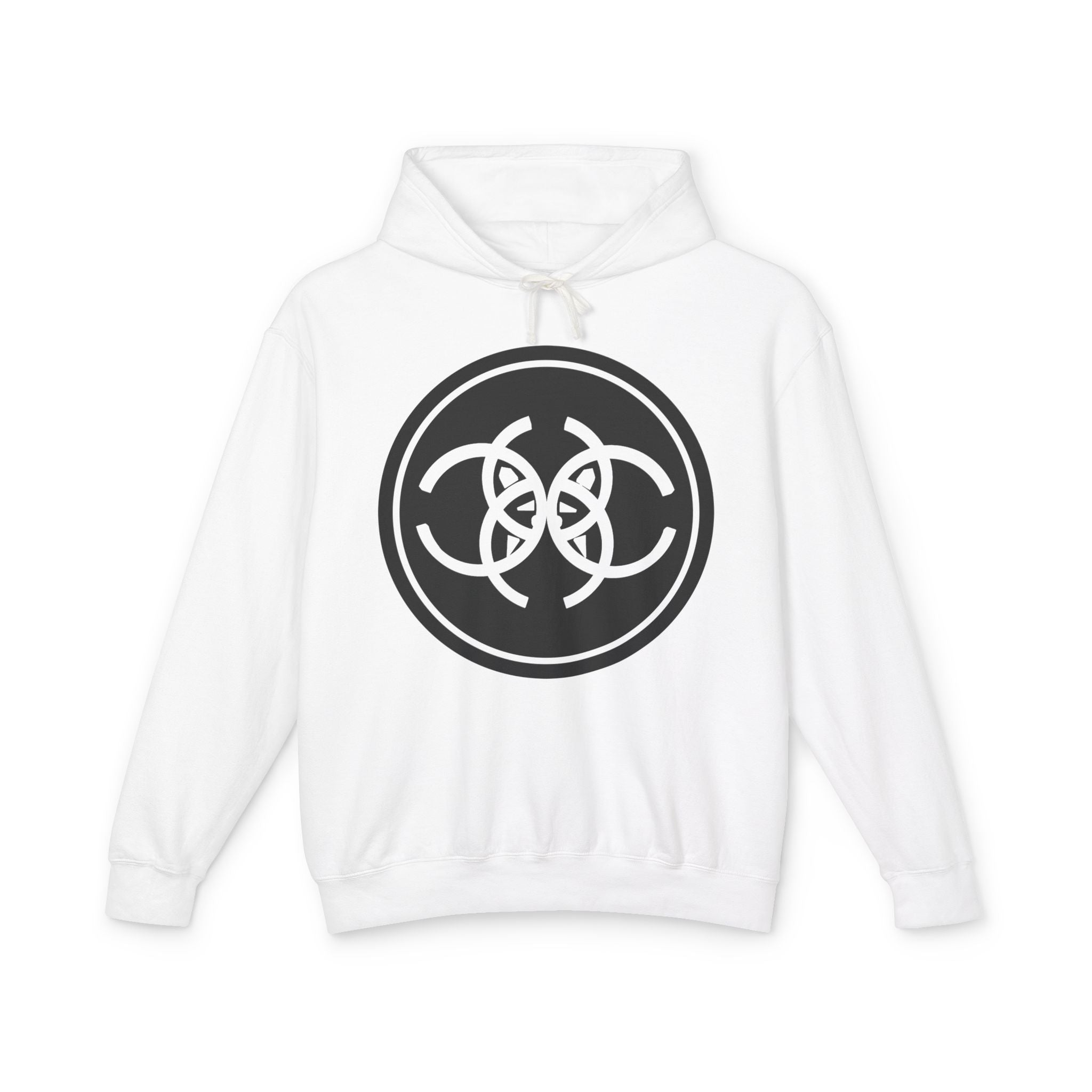 Tribal Dog White Hoodie TDCIRC1 Edition, Lightweight Hooded Sweatshirt