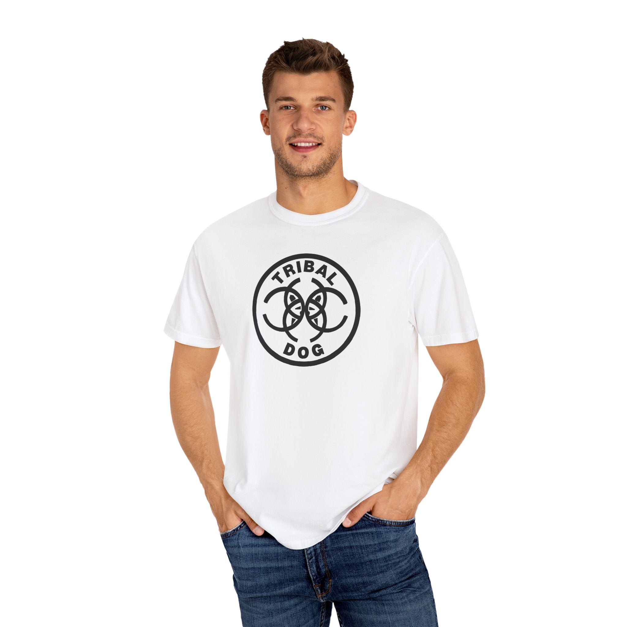 Tribal Dog White T-Shirt – TDCIRC1 Edition- Unique Gift, Everyday Wear, Summer Style, Comfy Layering