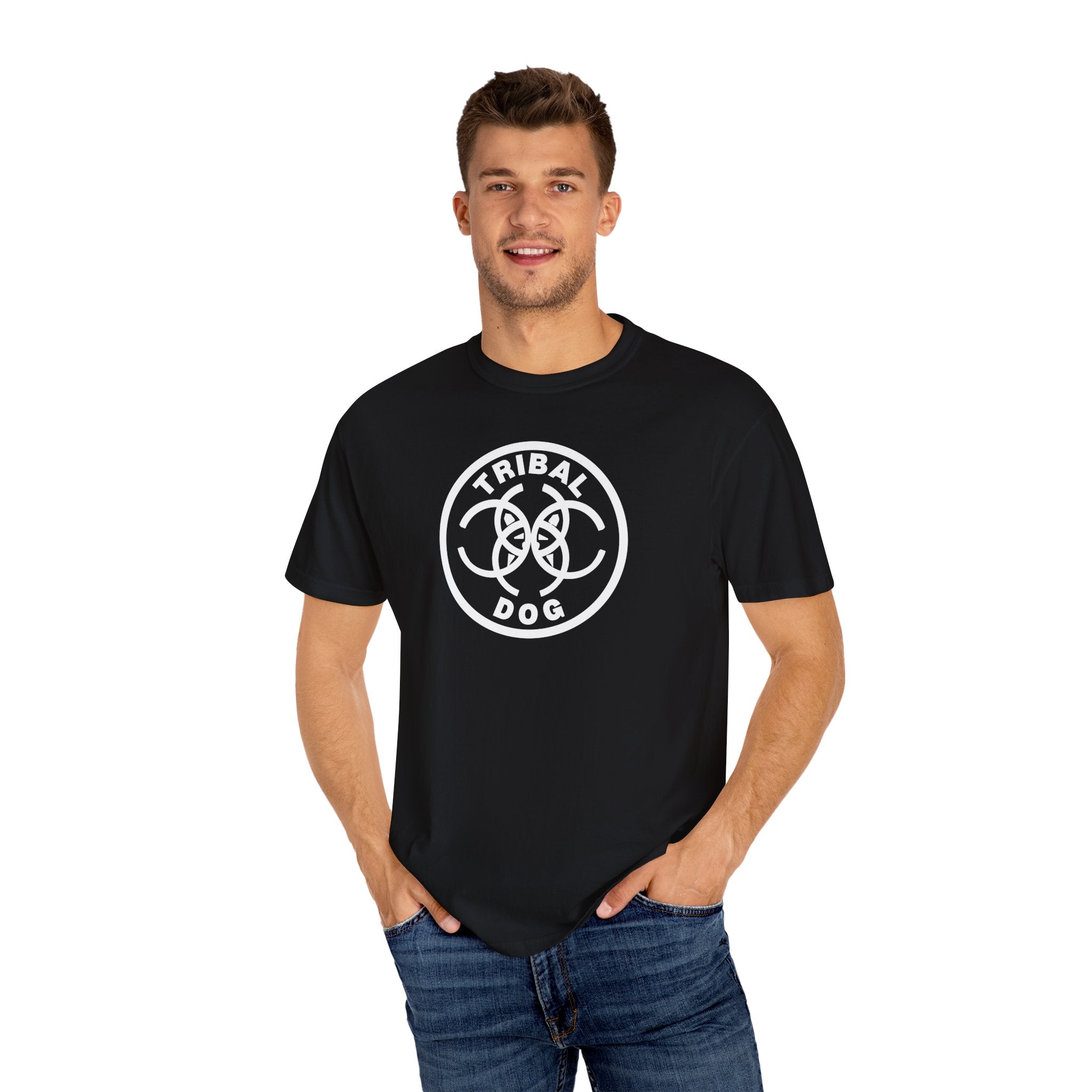Tribal Dog White T-Shirt – TDCIRC1 Edition- Unique Gift, Everyday Wear, Summer Style, Comfy Layering