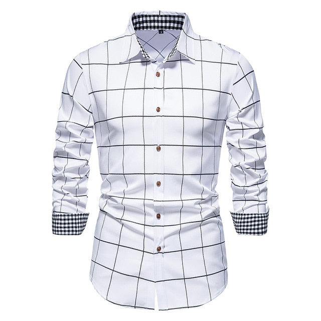 Lit Kouture Plaid Patchwork Formal Shirts for Men
