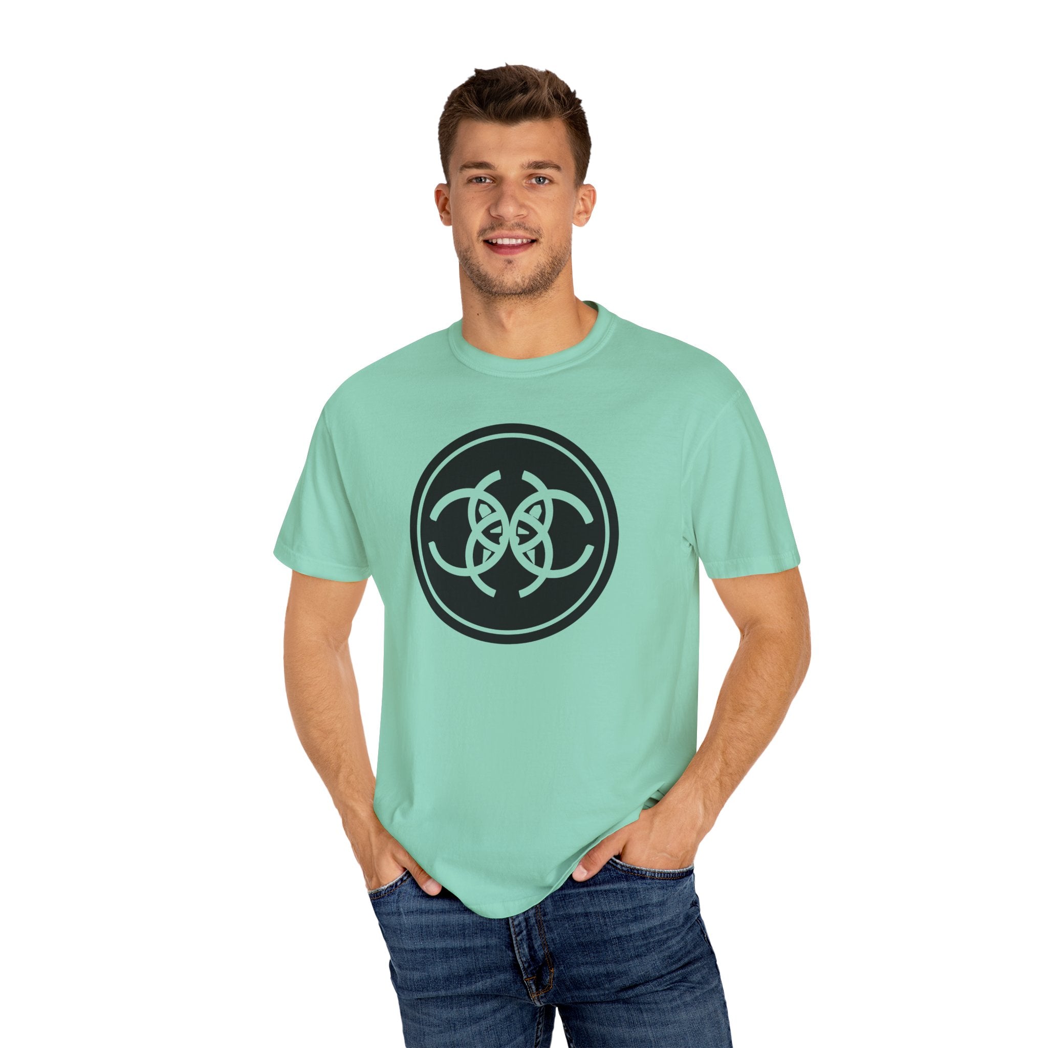 Tribal Dog Logo Tee  Bold White Graphic Streetwear T Shirt