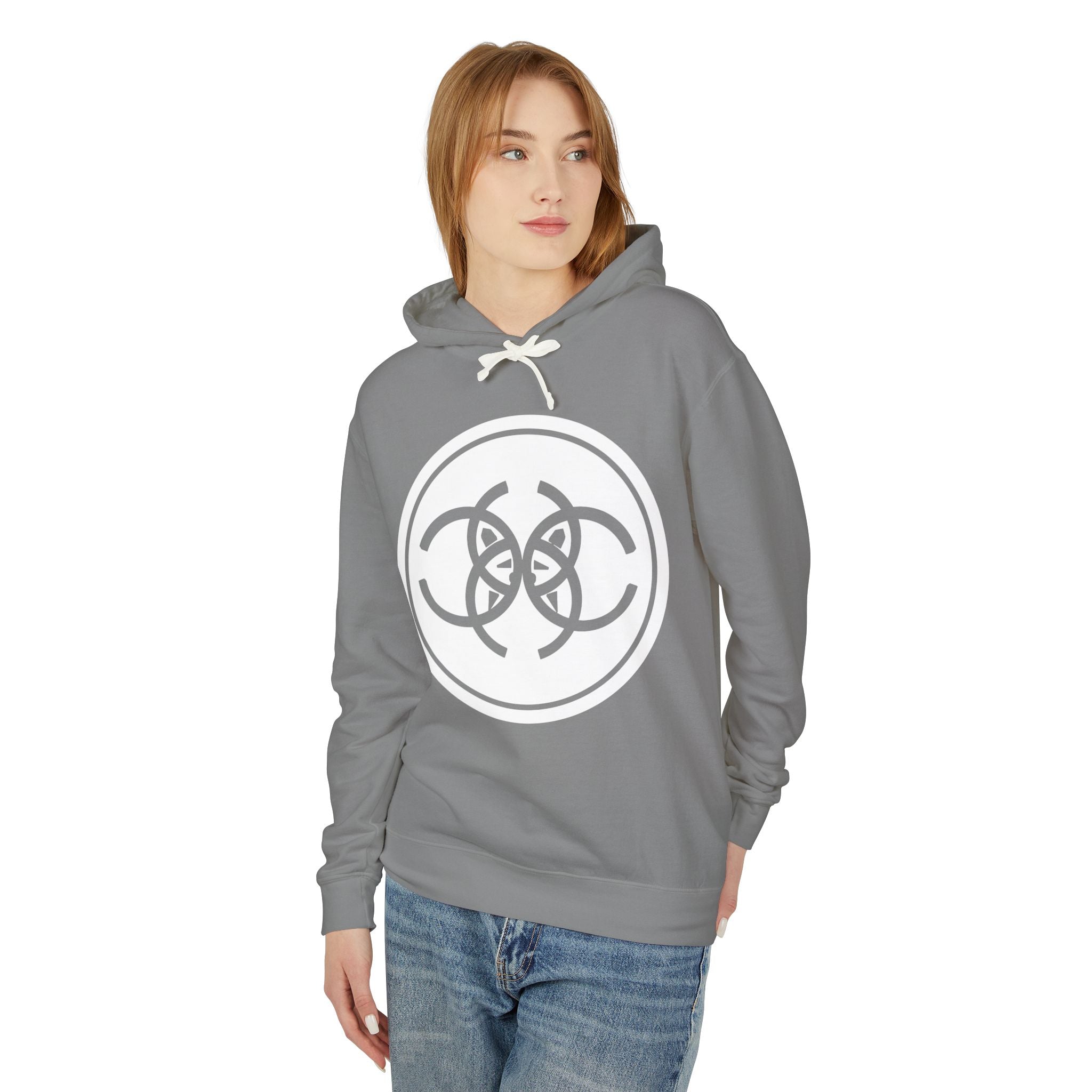Tribal Dog White Hoodie TDCIRC1 Edition, Lightweight Hooded Sweatshirt