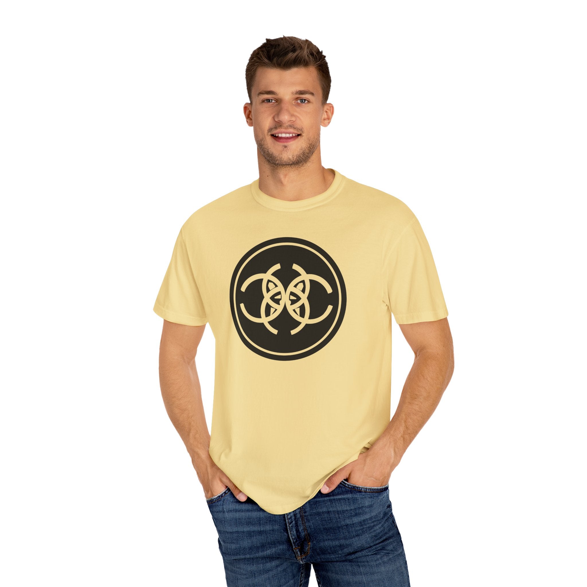 Tribal Dog Logo Tee  Bold White Graphic Streetwear T Shirt