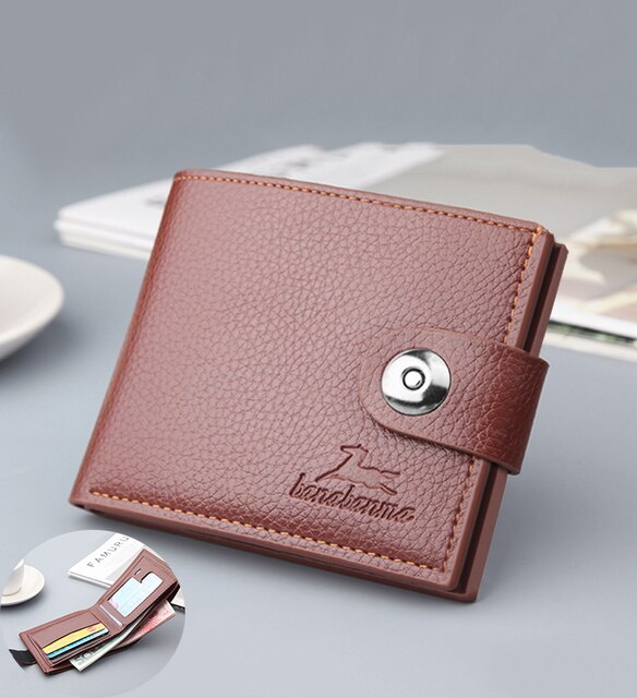 Lit Kouture Men's Retro Woven Pattern Leather Wallet