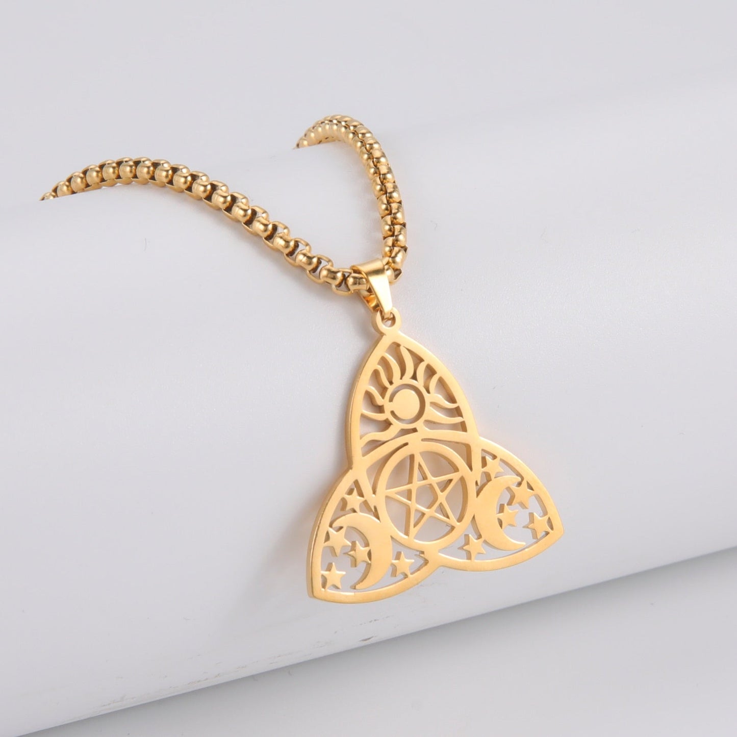 Lit Kouture Triquetra Moon Pentagram Necklaces