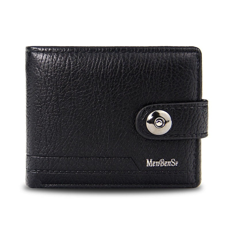 Lit Kouture Men's Retro Woven Pattern Leather Wallet