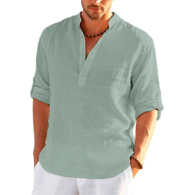 Lit Kouture Men's Linen Long Sleeve Shirt