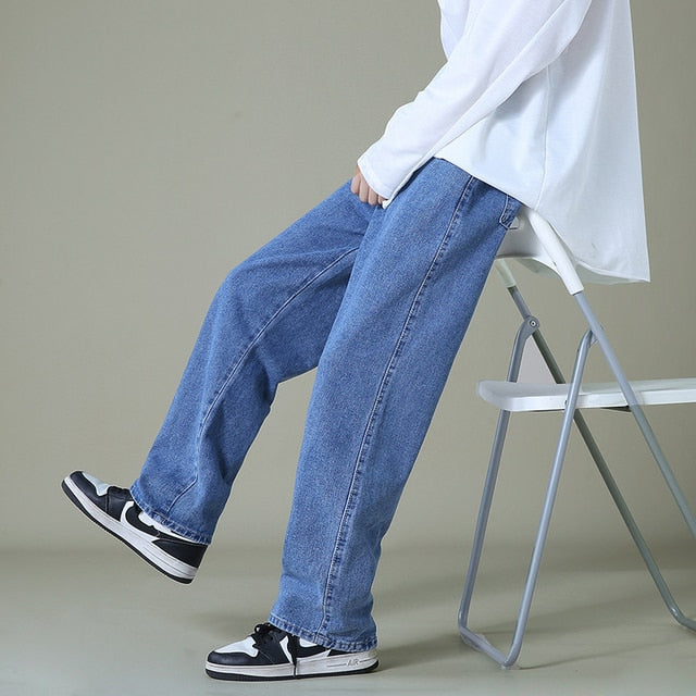 Lit Kouture Men's Denim Wide-leg Pants